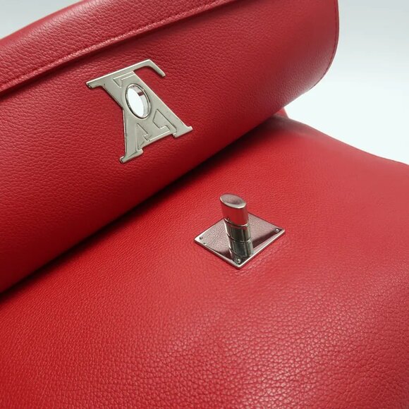 Louis Vuitton Lockme Red Leather Satchel 1022-032225 - Picture 9 of 12